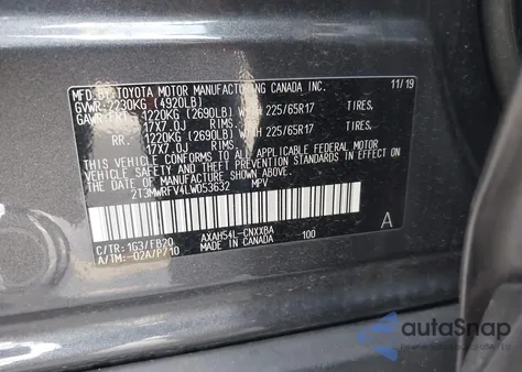 2020 Toyota Rav4 Hybrid Le from USA, damaged, VIN 2T3MWRFV4LW053632